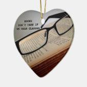 本の読者ガラス詩、愛書家 セラミックオーナメント (左)