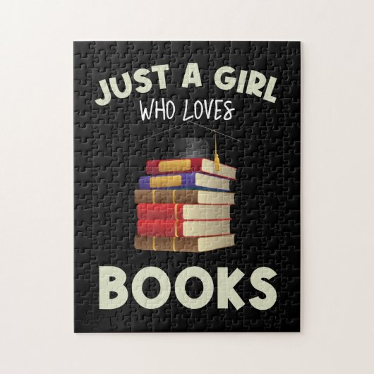 本の贈り物が大好きな女の子 ジグソーパズル (縦)