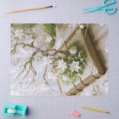 本の贈り物の包みから育つ花の木 薄葉紙 (クラフト)