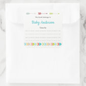 本の赤ちゃんシャワーのためのニュートラル部族蔵書票 スクエアシール (バッグ)