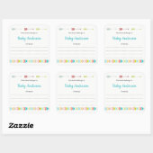 本の赤ちゃんシャワーのためのニュートラル部族蔵書票 スクエアシール (シート)