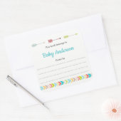 本の赤ちゃんシャワーのためのニュートラル部族蔵書票 スクエアシール (封筒)