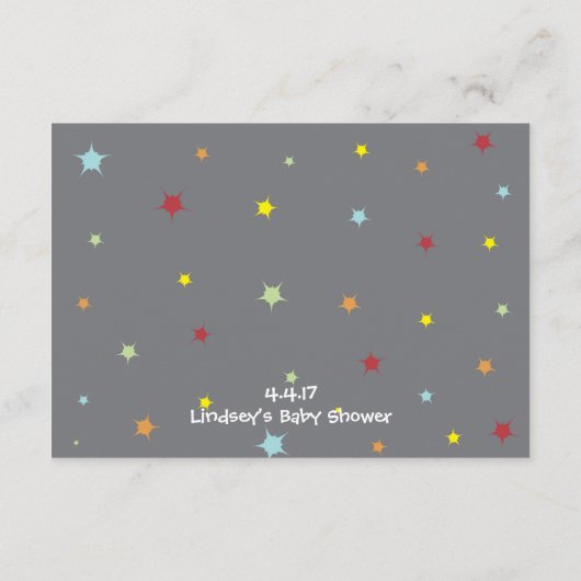 本の赤ちゃんシャワーカードを持って来る エンクロージャーカード (裏面)