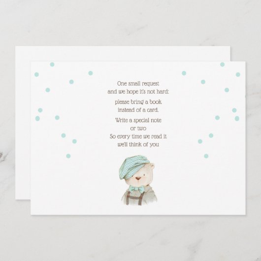 本の赤ちゃんシャワーカードを持って来る 招待状 (正面/裏面)