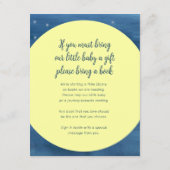 本の赤ちゃんシャワー牛を月の芸術の上に持って来る エンクロージャーカード (裏面)