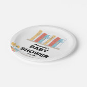 本の赤ん坊シャワー、ブランチと本男女兼用、 ペーパープレート (アングル)