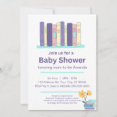 本の赤ん坊シャワー、ブランチと本男女兼用、 招待状 (正面)