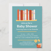 本の赤ん坊シャワー、ブランチと本男女兼用、 招待状 (正面)