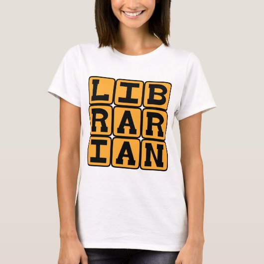 本の達人、図書館司書 Tシャツ (正面)