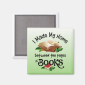 本の間を縫って家を作った マグネット (正面/裏面)