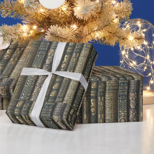本の隅 書籍愛好家 ラッピングペーパー (クリスマス)