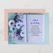 本の青いピンクの男の赤ちゃんを持って来る 招待状 (正面/裏面)