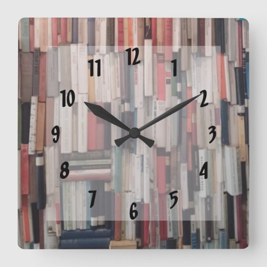 本の顕著な壁 スクエア壁時計 (正面)