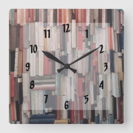 本の顕著な壁 スクエア壁時計