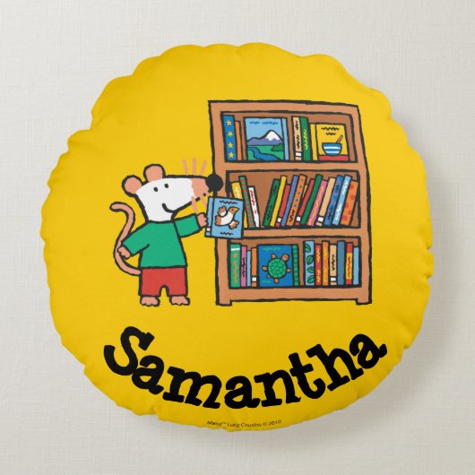 本のMaisyそして本だな ラウンドクッション (正面)