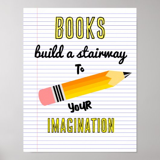 本はあなたの想像力ライブラリへの階段を構築する ポスター (正面)