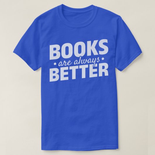 本はいつも図書館読の本を好む Tシャツ (デザイン正面)
