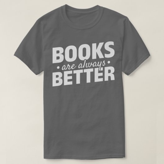 本はいつも図書館読の本を好む Tシャツ (デザイン正面)