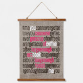 本はっきりした&コーヒー引用文 吊り下げ型タペストリー (正面)