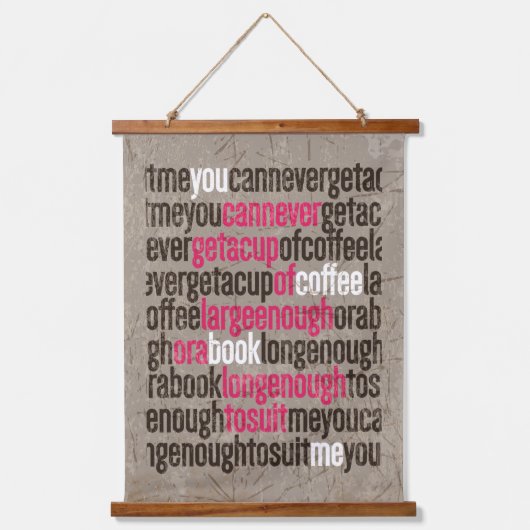 本はっきりした&コーヒー引用文 吊り下げ型タペストリー (正面)