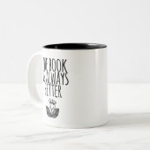 本はよりよいです常に ツートーンマグカップ (正面左)