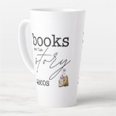 本はストーリータコスのようなものだ カフェラテマグ (左アングル)