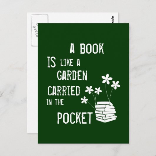 本はポケットの中の庭のようなものだ ポストカード (正面/裏面)