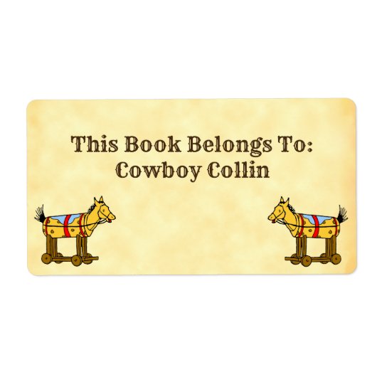 本はヴィンテージカスタム玩具馬ラベルに属する ラベル (正面)