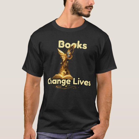 本は人生を変える 読書好きな先生 読書好き Tシャツ (正面)