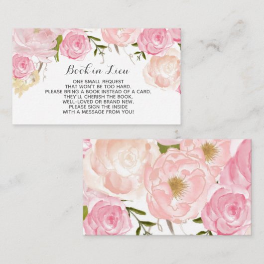 本は代わりに水彩画の花を梳きます エンクロージャーカード (正面/裏面)