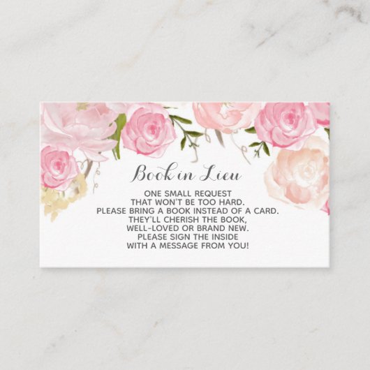 本は代わりに水彩画の花を梳きます エンクロージャーカード (正面)