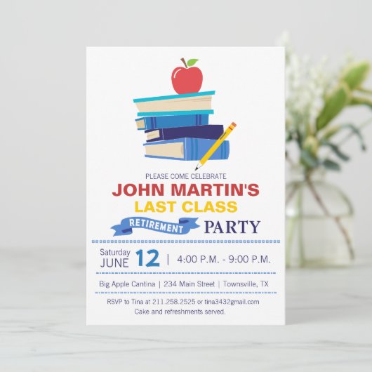 本は先生の退職の招待状を積み重ねました 招待状 (スタンド正面)