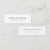 本は夢だ | ミニマリストブックマークカード スキニー名刺 (正面/裏面)