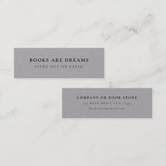 本は夢 | プロモーションミニしおりカード スキニー名刺 (正面/裏面)