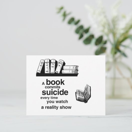 本は現実のテレビを見ると自殺する ポストカード (スタンド正面)