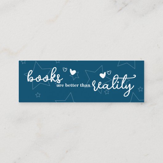 本は現実のブックマークより優れている スキニー名刺 (裏面)