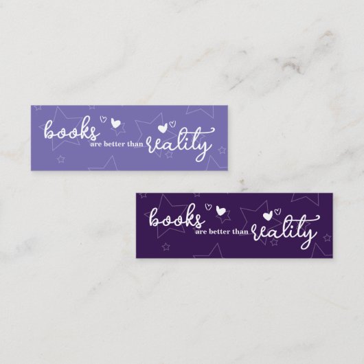 本は現実のブックマークより優れている スキニー名刺 (正面/裏面)