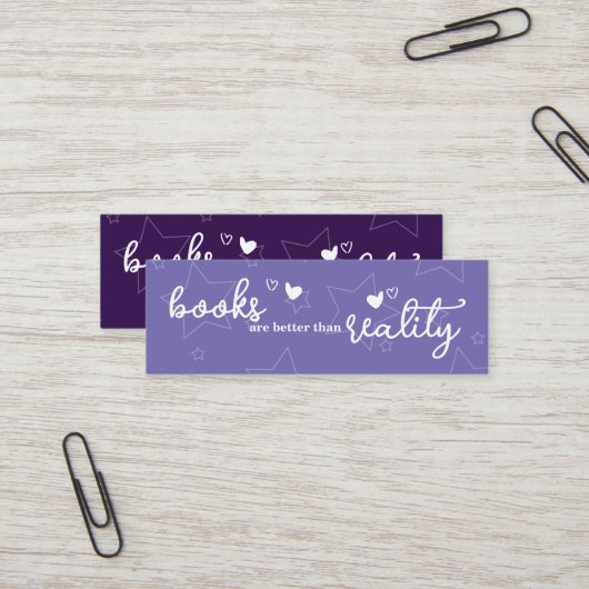 本は現実のブックマークより優れている スキニー名刺 (正面/裏面インサイチュ)