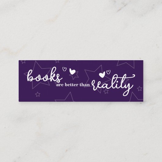 本は現実のブックマークより優れている スキニー名刺 (裏面)
