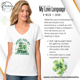 本は私の愛の言葉 女性用VネックTシャツ Tシャツ