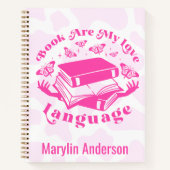 本は私の愛の言語の名前をカスタムするCOWPRINT ノートブック (正面)