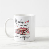 本は私の愛の言語の愛読者の司書 コーヒーマグカップ (左)