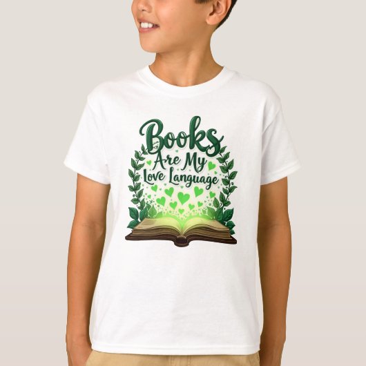 本は私の愛の言語の愛読者の司書 Tシャツ (正面)