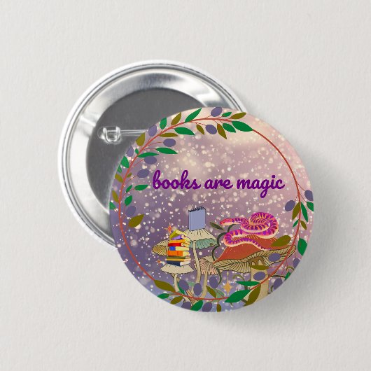 本は魔法 缶バッジ (正面&裏面)