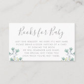 本は|のベビーシャワーの招待状の挿入物を要求します 名刺 (正面)