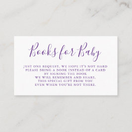 本は|のベビーシャワーの招待状の挿入物を要求します 名刺