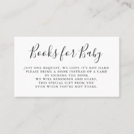 本は|のベビーシャワーの招待状の挿入物を要求します 名刺
