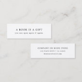本は 再び開けるギフト 本のミニブックマークカード 現代のミニマルデザイン スキニー名刺 (正面/裏面)