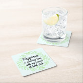 本みみずのBibliophileを集めているブッククラブのグループ スクエアペーパーコースター (インサイチュ)