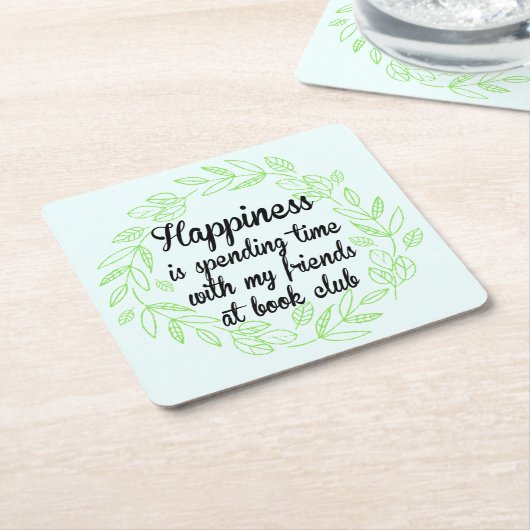 本みみずのBibliophileを集めているブッククラブのグループ スクエアペーパーコースター (アングル)